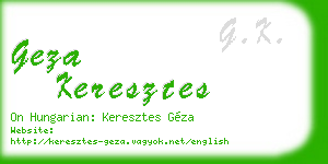 geza keresztes business card